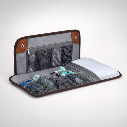 Trousse de Toilette Cuir Roll-Up – Authentique et Organisée