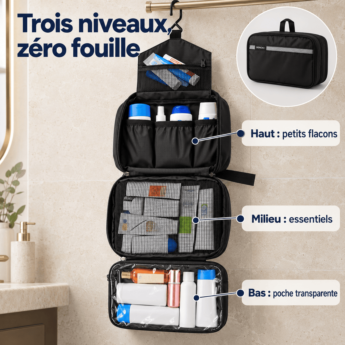 trousse de toilette dépliante - Trousella
