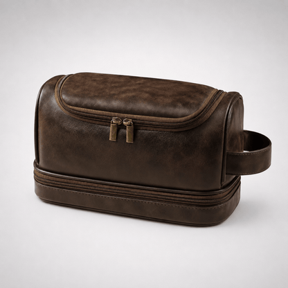 Trousse de toilette homme cuir vintage – Trousella