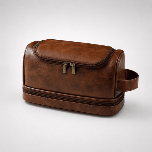 Trousse de toilette homme cuir vintage – Trousella
